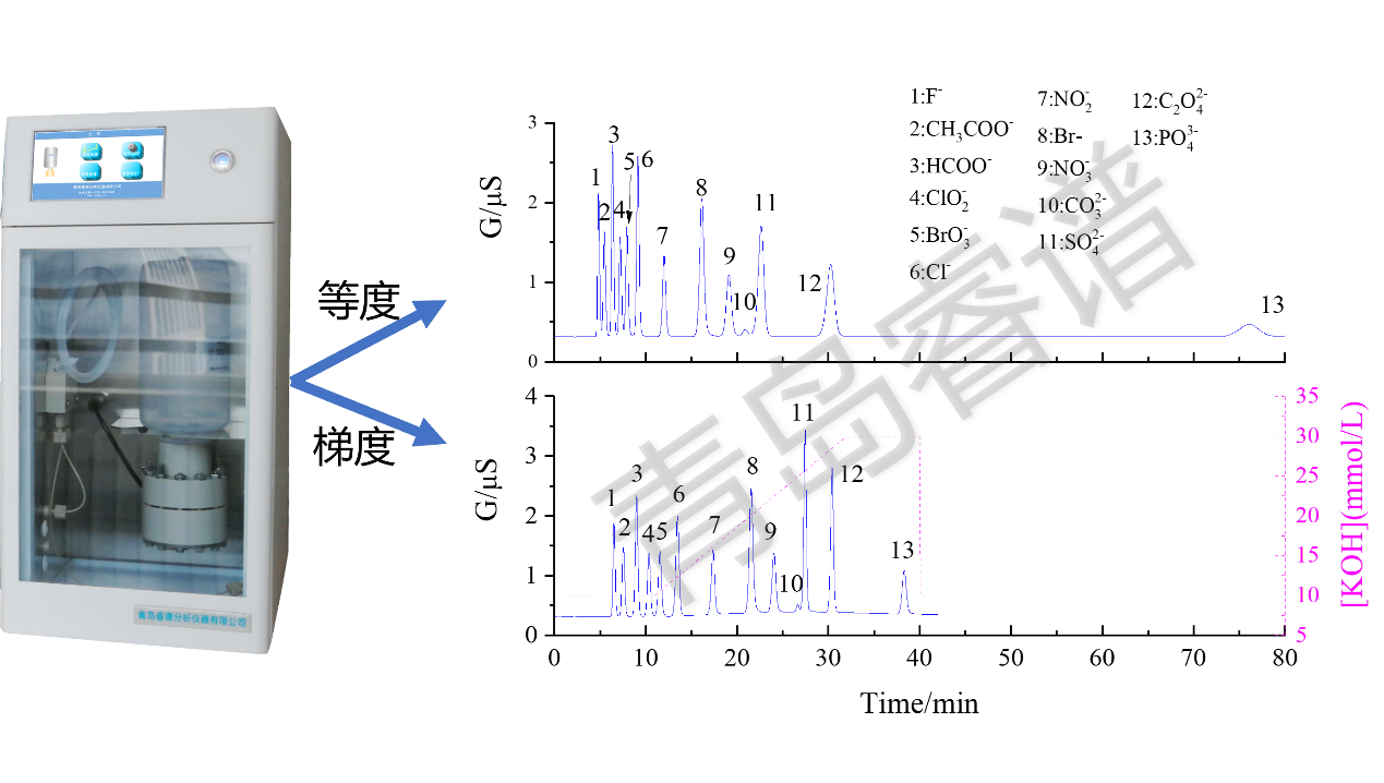 RPIC-2017离子色谱标配动态量程电导检测器WLK-8免维护抑制器离子色谱柱